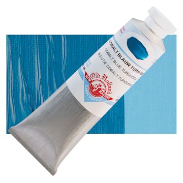 Open in modal - Old Holland New Masters Classic Acrylic Paint - Cobalt Blue Turquoise, 60 ml tube and swatch