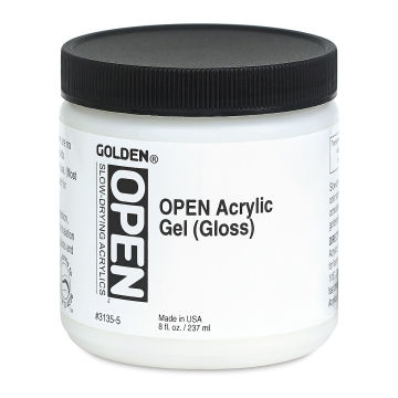 Golden Open Acrylic Gel Medium - Gloss, 8 oz jar