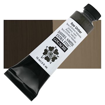 Open in modal - Daniel Smith Extra Fine Gouache - Raw Umber, 15 ml tube and swatch