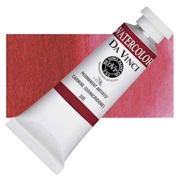 Open in modal - Da Vinci Artists' Permanent Watercolor - Quinacridone Carmine, 37 ml tube and swatch