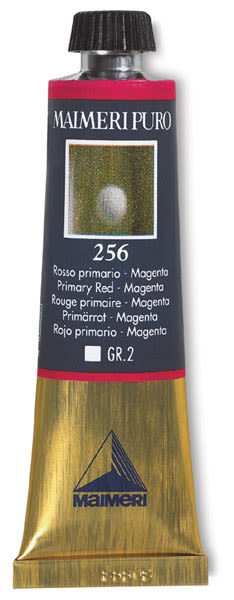 Maimeri Puro Oil Colors - 40 ml Tube of Primary Red Magenta upright
