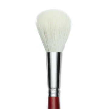 Silver Mop Short Handle White Round Brush 16