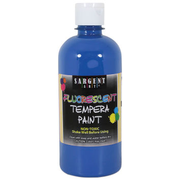 Sargent Art-Time Tempera - Front of bottle of Blue Fluorescent Tempera