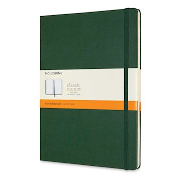 Open in modal - Moleskine Classic Hardcover Notebook - Myrtle Green, Ruled, 9-3/4" x 7-1/2"