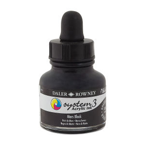 Daler-Rowney System 3 Acrylic Ink - Mars Black, 1 oz