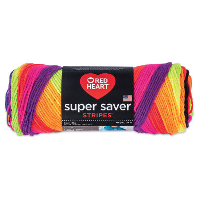 Red Heart Super Saver Yarn-Bright Stripe