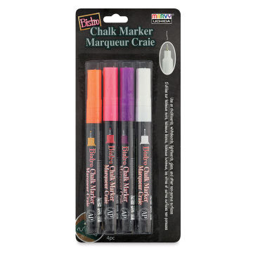 Bistro Chalk Marker Set - Front of Set B Extra Fine Fluorescent Marker Set in package 