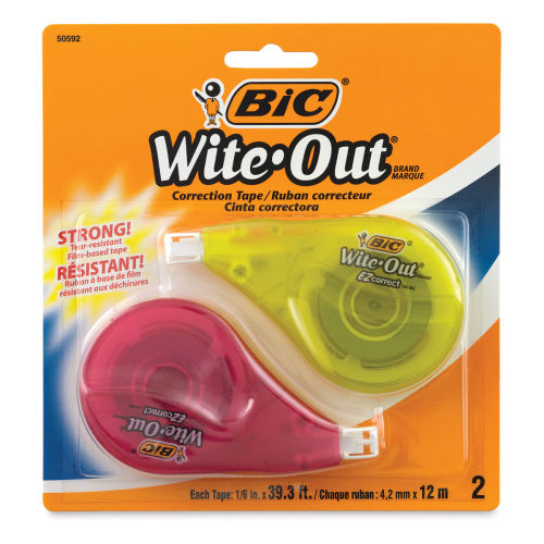 BIC Wite-Out EZ Correct Correction Tape - White, Pkg of 2