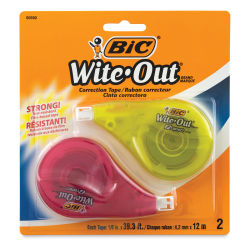 BIC Wite-Out Brand EZ Correct Correction Tape - White, Pkg of 2