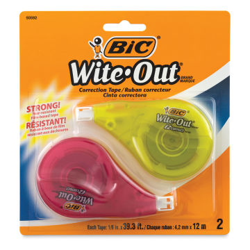 BIC Wite-Out Brand EZ Correct Correction Tape - Front of blister package of 2 tapes