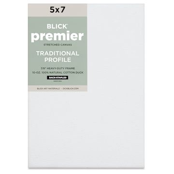 Open in modal - Blick Premier Stretched Cotton Canvas - Traditional Profile, Back-Stapled, 5" x 7", front