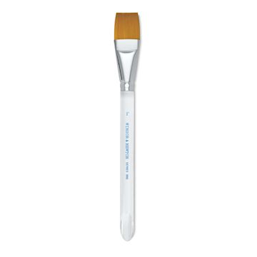 Open in modal - Winsor & Newton Series 995 Flat Wash Brush - Golden Taklon, Short Handle, 1"