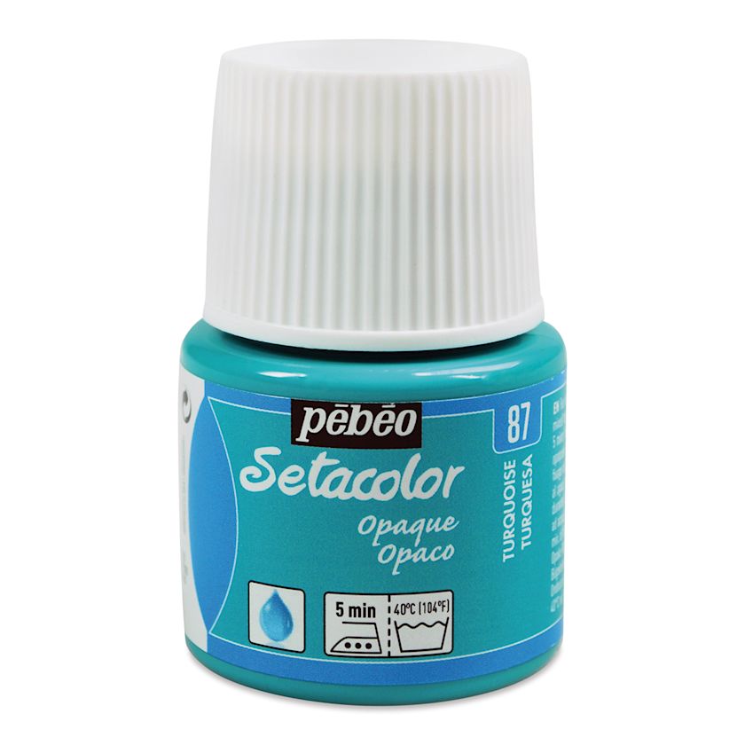 Pebeo Setacolor Fabric Paint Turquoise, Opaque, 45 ml bottle BLICK