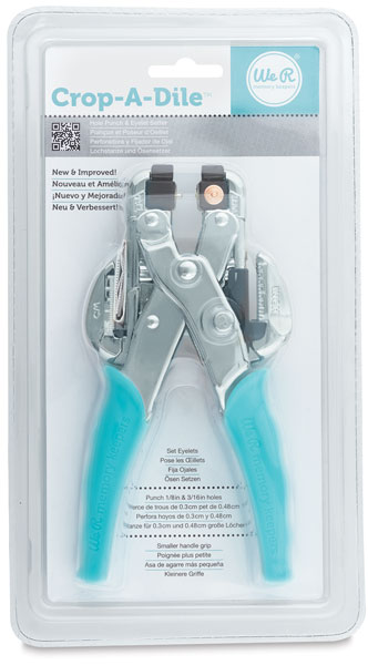 We R Memory Keepers Crop-a-dile Eyelet and Snap Punch, Blue Handle 70907-7  