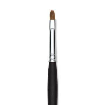 Open in modal - Old Holland Kolinsky Sable Brush - Filbert, Long Handle, Size 4 close up