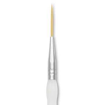 Open in modal - Royal & Langnickel Soft Grip Golden Taklon Brush - Script Liner, Short Handle, Size 2, close-up