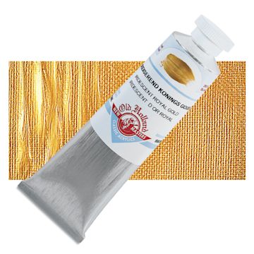 Open in modal - Old Holland New Masters Classic Acrylic Paint - Iridescent Royal Gold and swatch