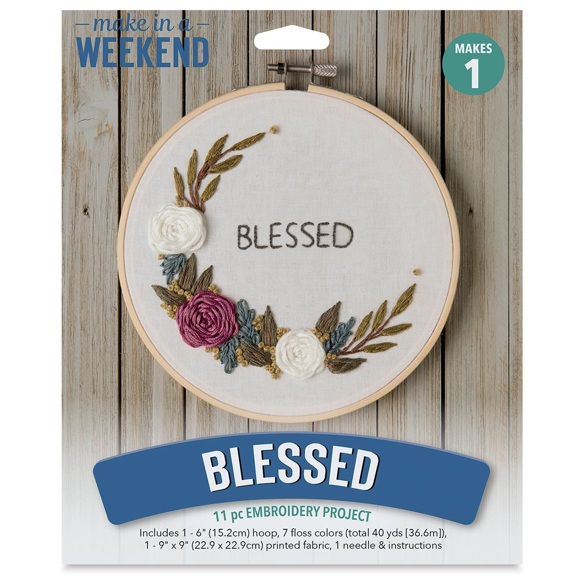 Leisure Arts Embroidery Kit - Blessed Floral, 6