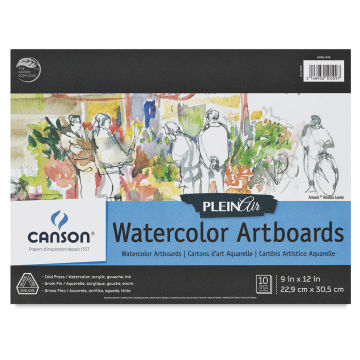 Canson Plein Air Watercolor Artboard - Front cover of 10 sheet pad shown
