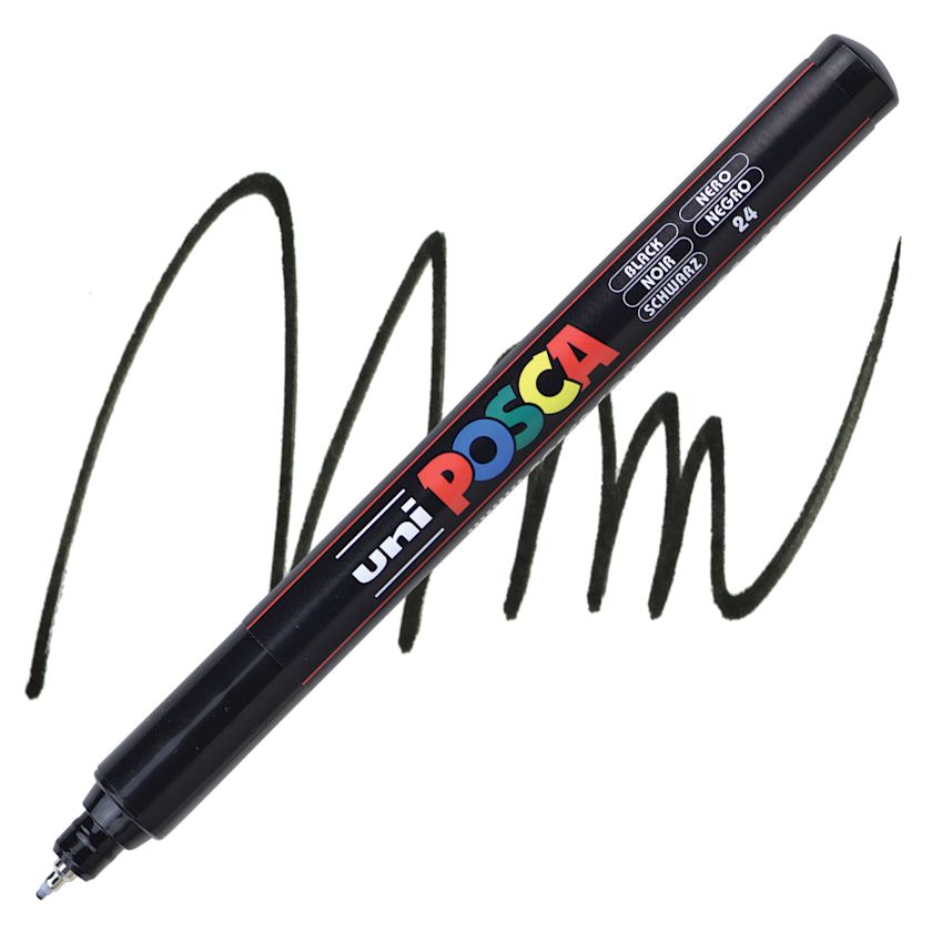 Posca Paint Marker Black, XFine Tip, 0.7 mm BLICK Art Materials