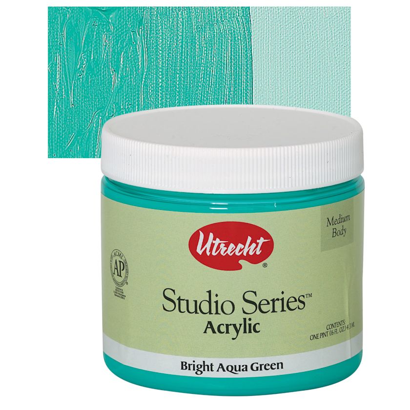 Utrecht Studio Series Acrylic Paint Bright Aqua Green, Pint BLICK