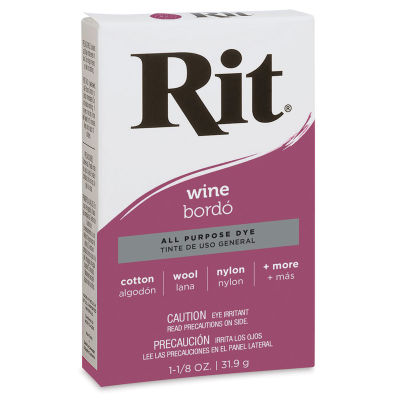 Rit Dye Powder - Front view of Wine Dye packaging