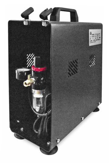 Badger TC910 Aspire Pro Compressor - Angled view of compressor showing tank and connectors