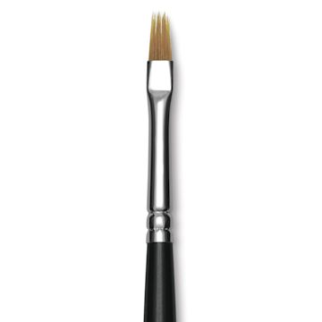Open in modal - Trekell Synthetic Gold Taklon Brush - Grainer, Short Handle, Size 1/8", close-up