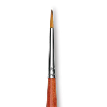 Raphael Golden Kaerell Brush - Round, Long Handle, Size 6, close-up