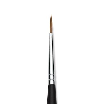 Open in modal - Old Holland Kolinsky Sable Brush - Round, Long Handle, Size 2 close up