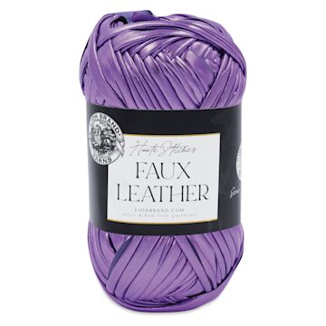Open in modal - Lion Brand Yarn Haute Stitches Faux Leather Yarn - Purple Rain, 39 yds