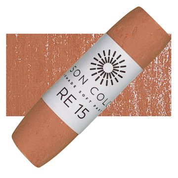 Open in modal - Unison Handmade Pastel - Red Earth 15 pastel and swatch