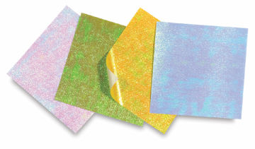 Fold'ems Opalescent Foil Origami Project Paper - 4 sheets shown in row
