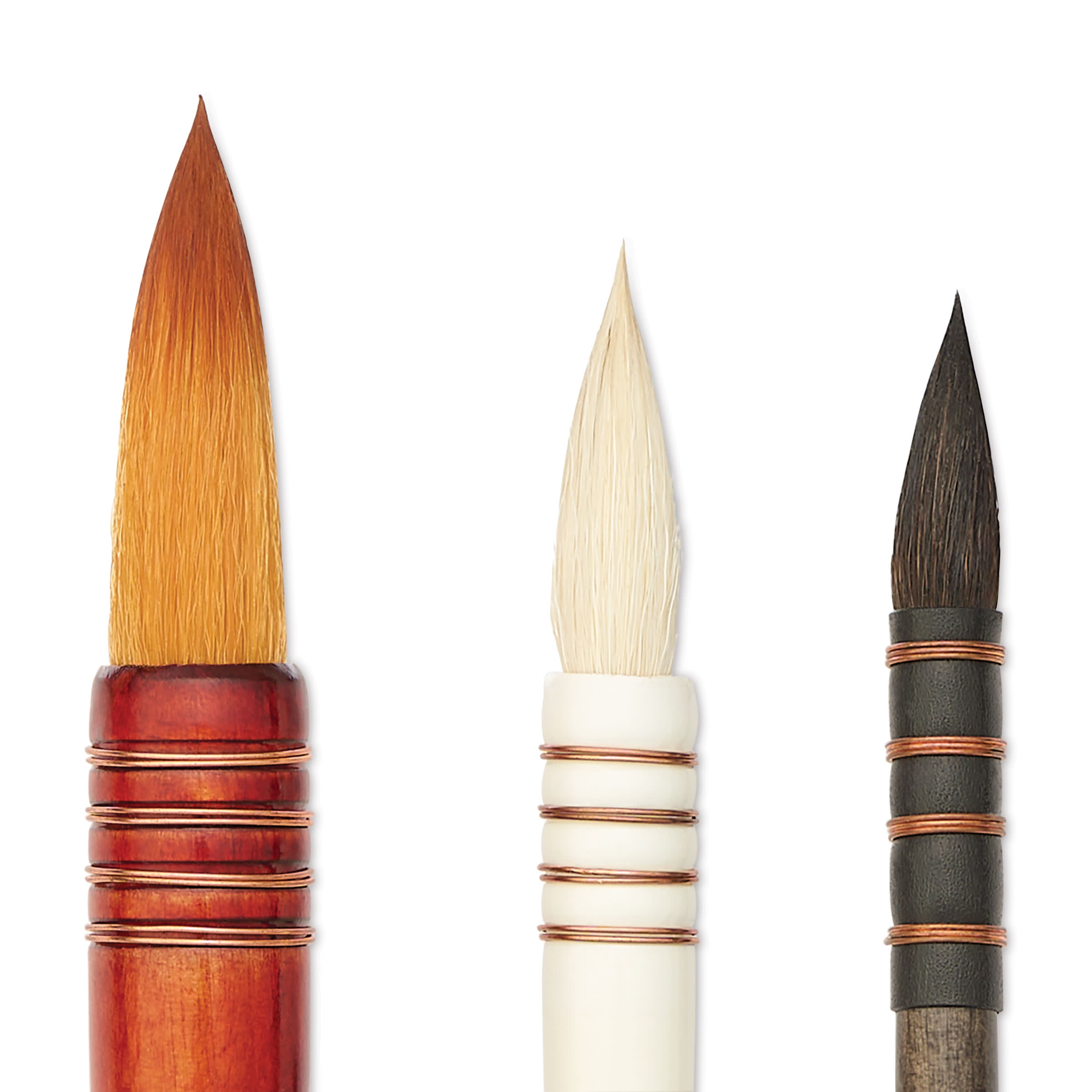 Silver Brush Silver Atelier Quill Set - Blick Exclusive! Set of 3, close up