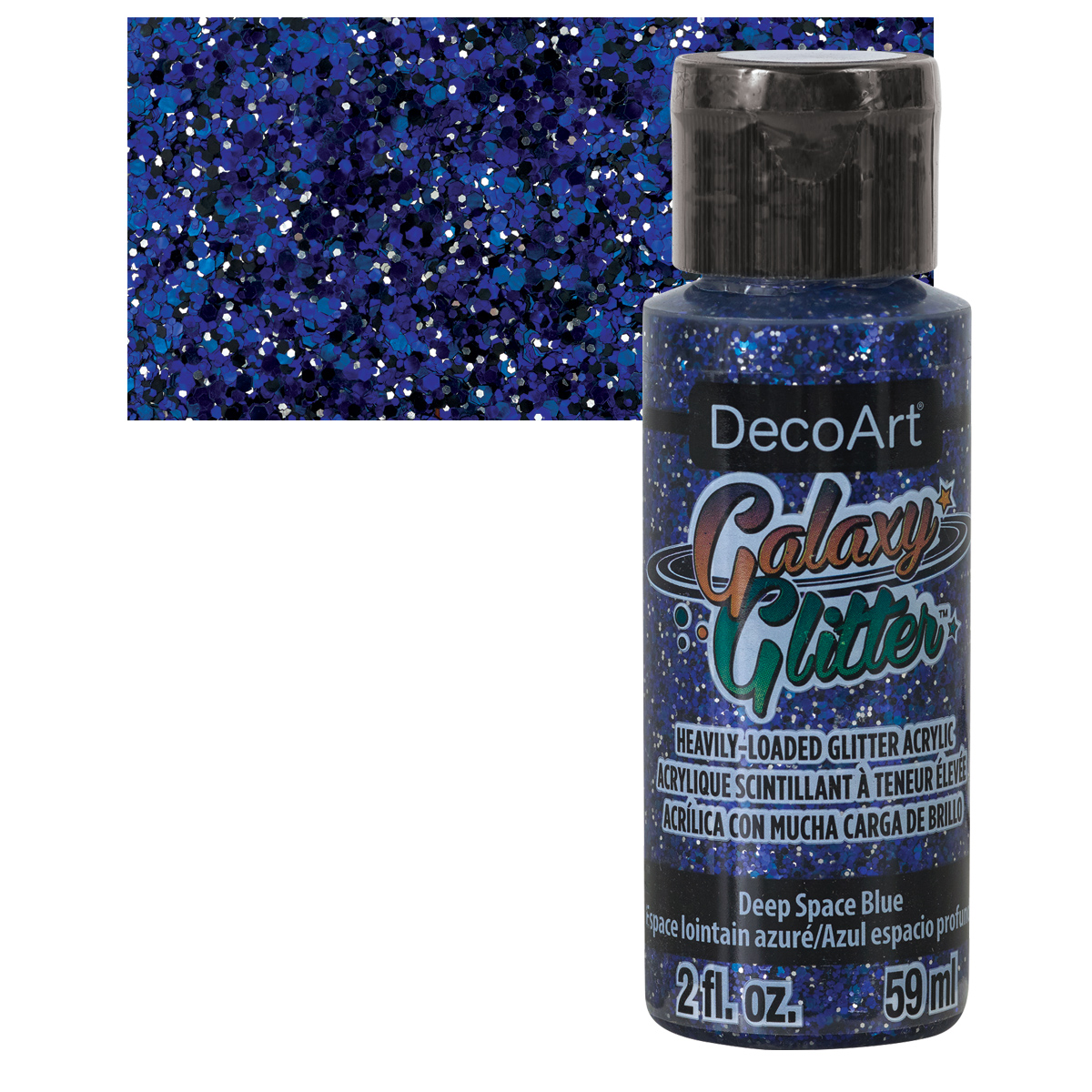 Decoart Galaxy Glitter Acrylic Paint 2oz Moon - Silver