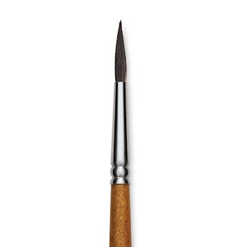 Open in modal - Blick Studio Natural Squirrel Brush - Round, Black Handle, Size 8 close up