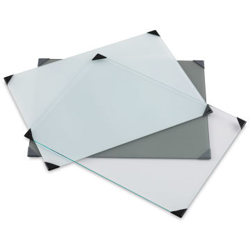 New Wave Posh Glass Tabletop Palette - Clear, White, Gray, Assorted Sizes