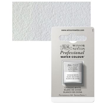 Open in modal - Winsor & Newton Professional Watercolor - Chinese White, Half Pan and swatch