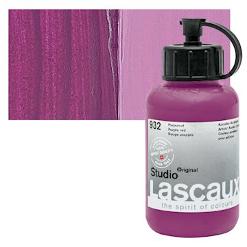 Open in modal - Lascaux Studio Acrylic - Purple Red, 85 ml bottle and swatch