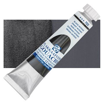 Open in modal - Royal Talens Gouache - Black Intenso, 20 ml tube and swatch