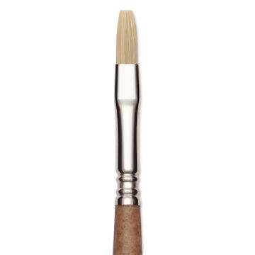 Open in modal - Escoda Futura Synthetic Bristle Brush - Series 5424, Flat, Size 8, Long Handle, close-up