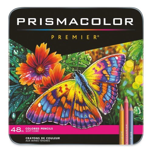 Set of 46 Prismacolor Colored Pencils with Some Premier + Roll Up