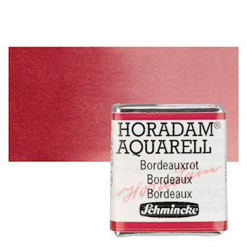 Open in modal - Schmincke Horadam Aquarell Watercolor - Bordeaux, Half Pan and swatch