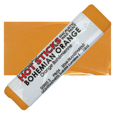 Enkaustikos Hot Sticks Encaustic Wax Paints - Bohemian Orange, 13 ml stick