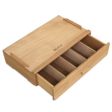 Open in modal - Blick Wooden Box Storage System - 1 Drawer, at an angle with drawer open