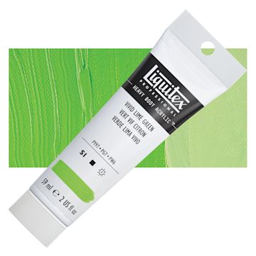 Open in modal - Liquitex Heavy Body Artist Acrylic - Vivid Lime Green, 2 oz Tube and swatch