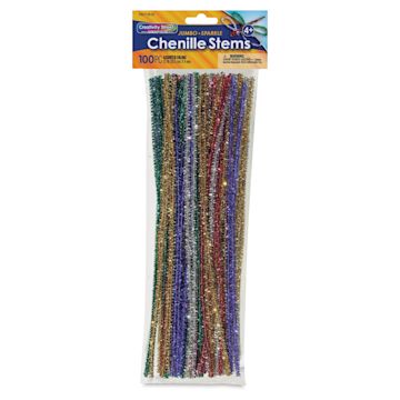 Open in modal - Creativity Street Craft Stems - 6 mm x 12", Pkg of 100, Tinsel - front of packaging