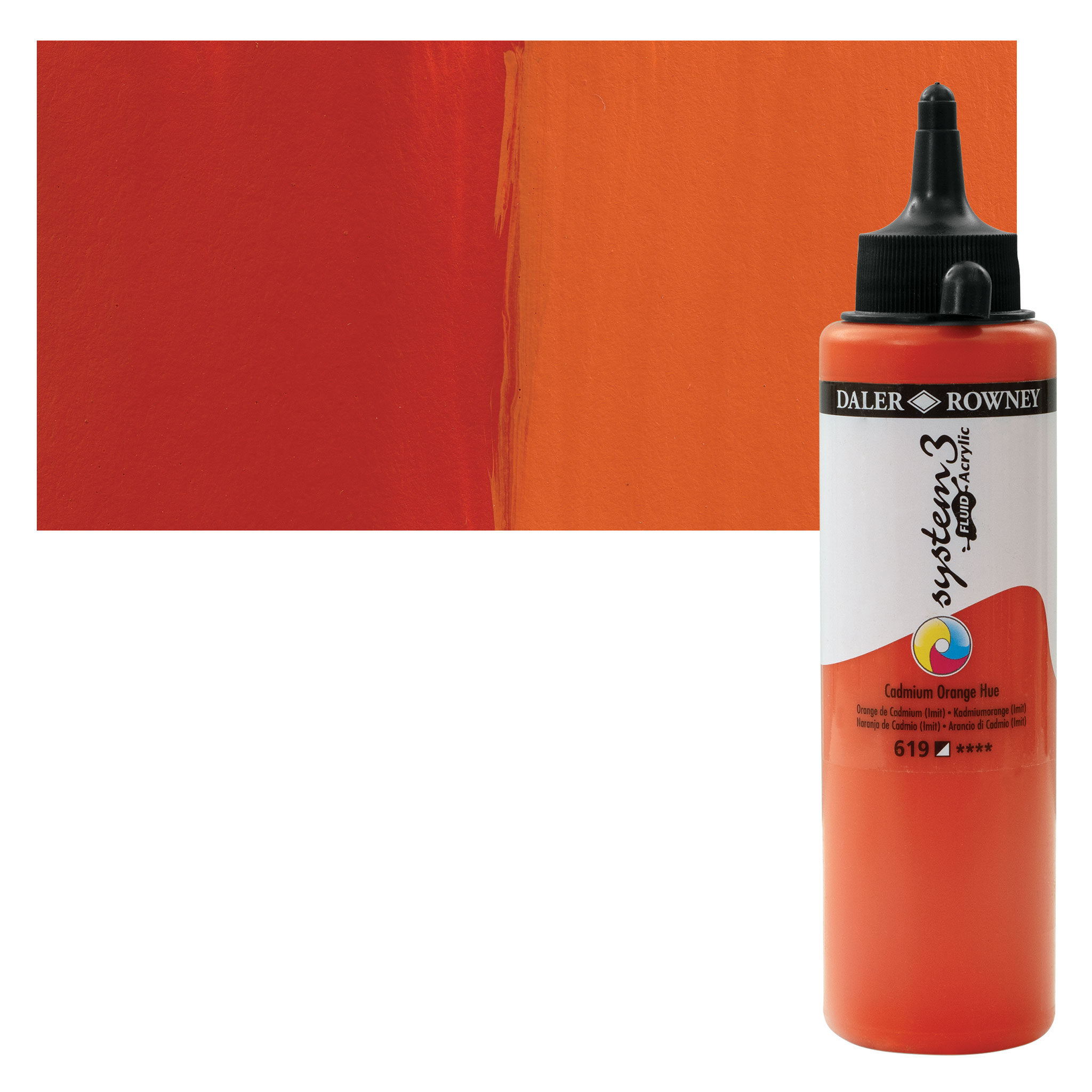 Daler Rowney : System 3 Acrylic Paint : 500ml : Cadmium Orange Light Hue