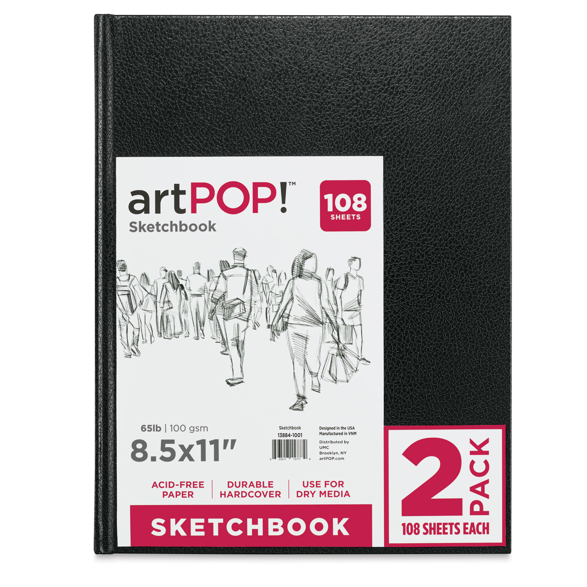 artPOP! Hardbound Sketchbook - 8-1/2 x 11, Pkg of 2