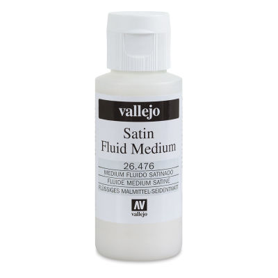 Vallejo Acrylic Fluid Medium - Front of 60 ml Satin Finish Medium bottle
